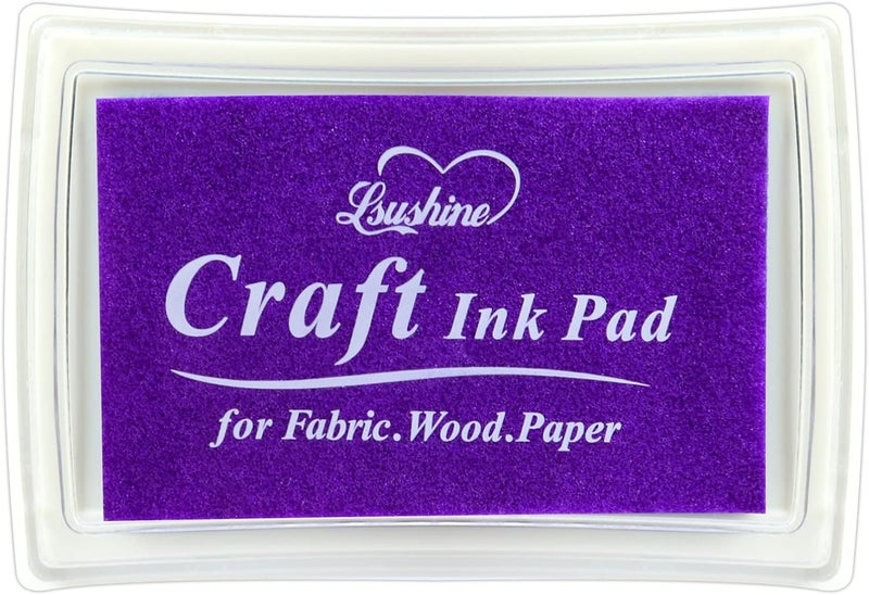 Lsushine Craft Ink Pad for Rubber Stamps, Paper, Wooden, Fabric, Scrapbooking, Non-Toxic Finger Ink Pads for Kids (Purple) - Image 1